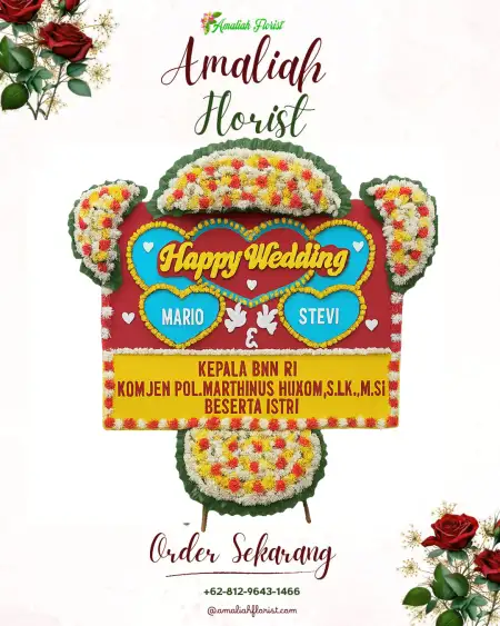 Papan Bunga Pernikahan Sluke